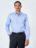 Blue Pencil Stripe Cotton Long Sleeve Shirt