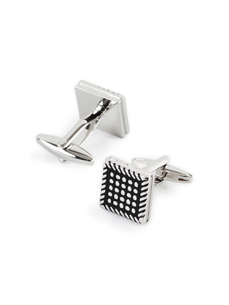 Square Grid Polished Cufflinks