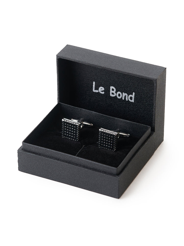 Square Grid Polished Cufflinks