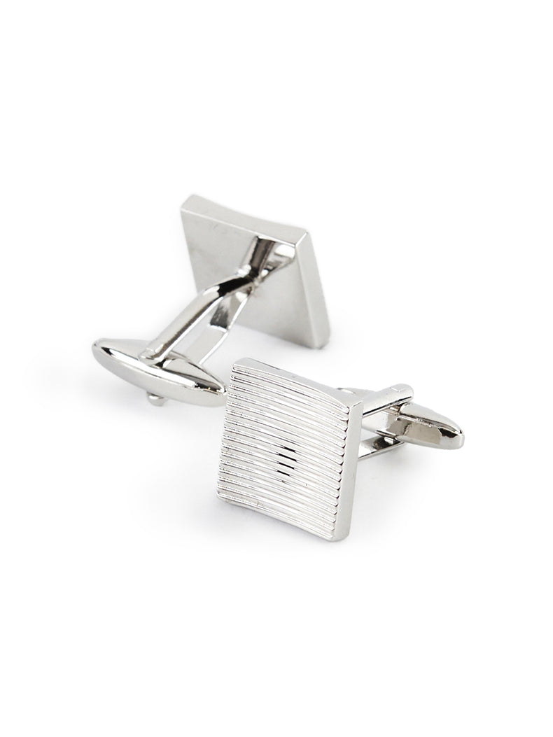 Textured Square Silver Cufflinks