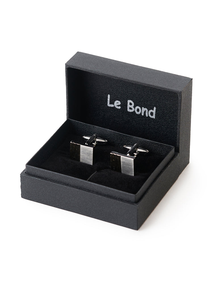 Rectangular Gold-Toned Bar Cufflinks