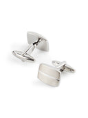 Engraved Rectangular Silver Cufflinks