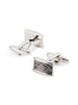 Textured Rectangular Silver Cufflinks