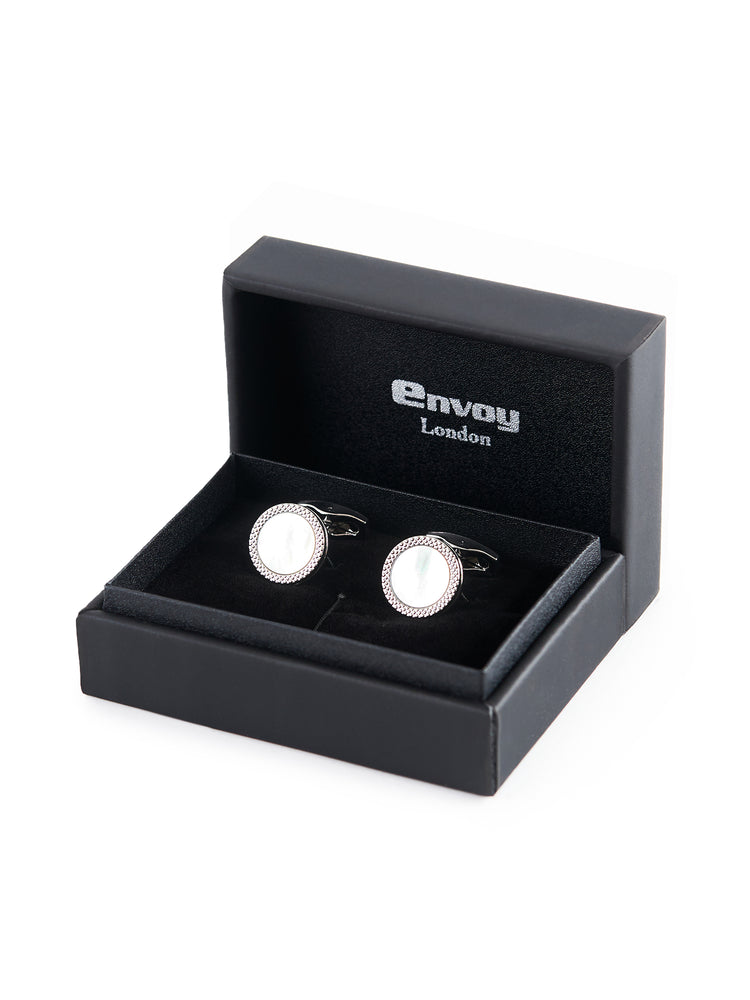 Round Mother of Pearl Cufflinks