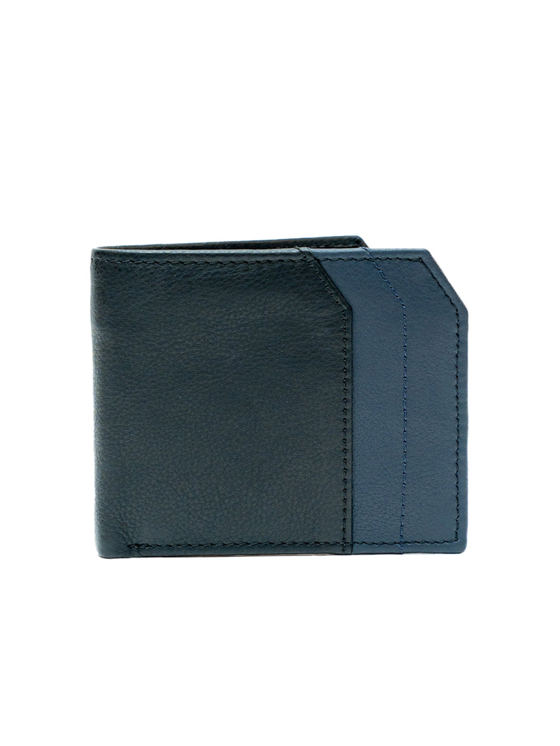Men’s Smooth Finish Black with Maroon Design Full Grain Leather Wallet