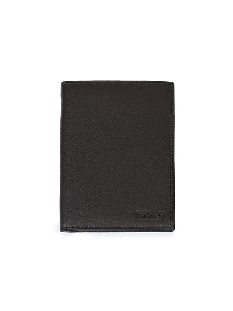 Men's Smooth Finish Brown Natural Genuine Leather Long Wallet