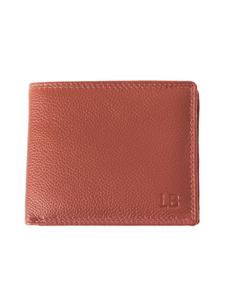Men's Smooth Finish Tan Full-Grain Leather Wallet