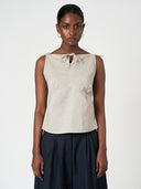 Shoulder Tie Sleeveless Blouse