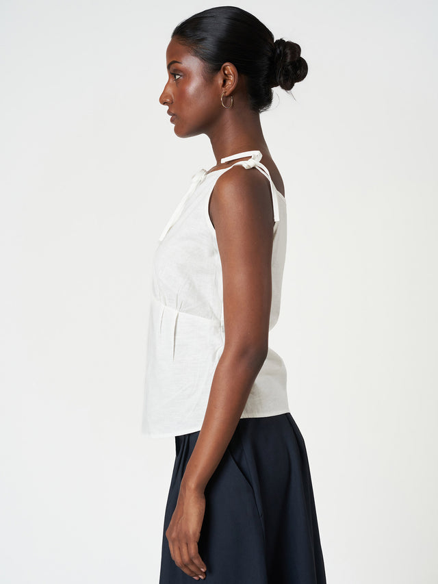 Shoulder Tie Sleeveless Blouse