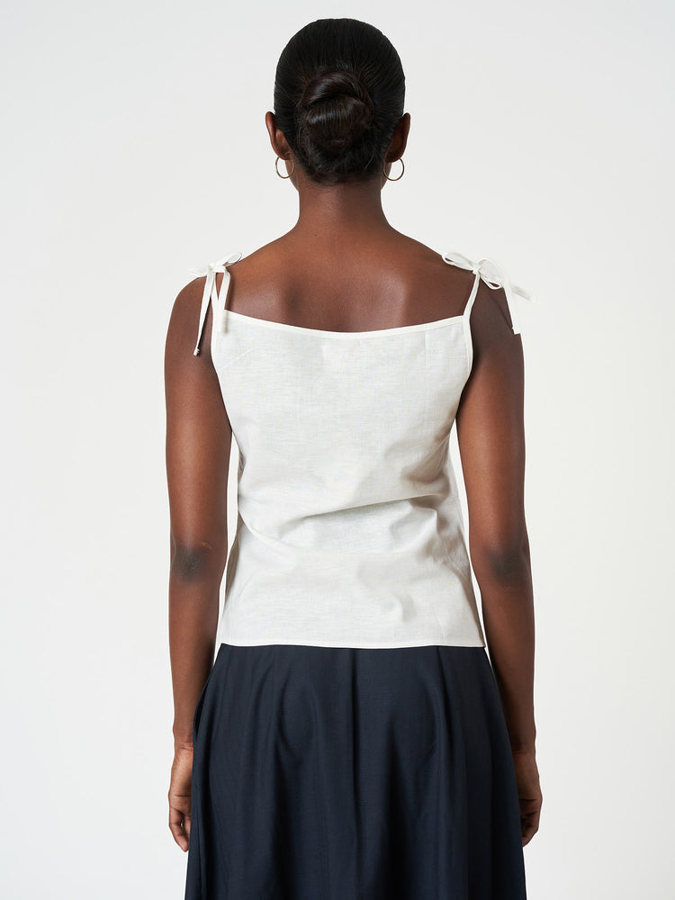 Shoulder Tie Sleeveless Blouse