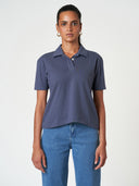 Cotton Stretch Casual Dark Blue Classic Polo T-Shirt
