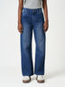 Cotton Blue High-Waisted Straight-Leg Jeans