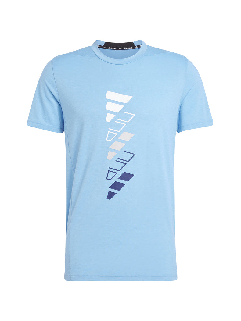 Printed T-shirt with AEROREADY logo. Designed for training.