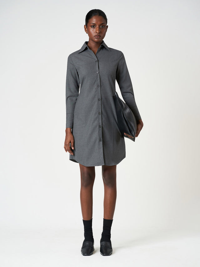 Belted Shirt Long Sleeve Mini Casual Frock