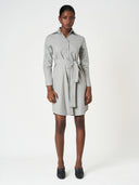 Belted Shirt Long Sleeve Mini Casual Frock