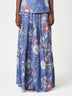 Blue Floral Tiered Maxi Relaxed Fit Flowing Skirt