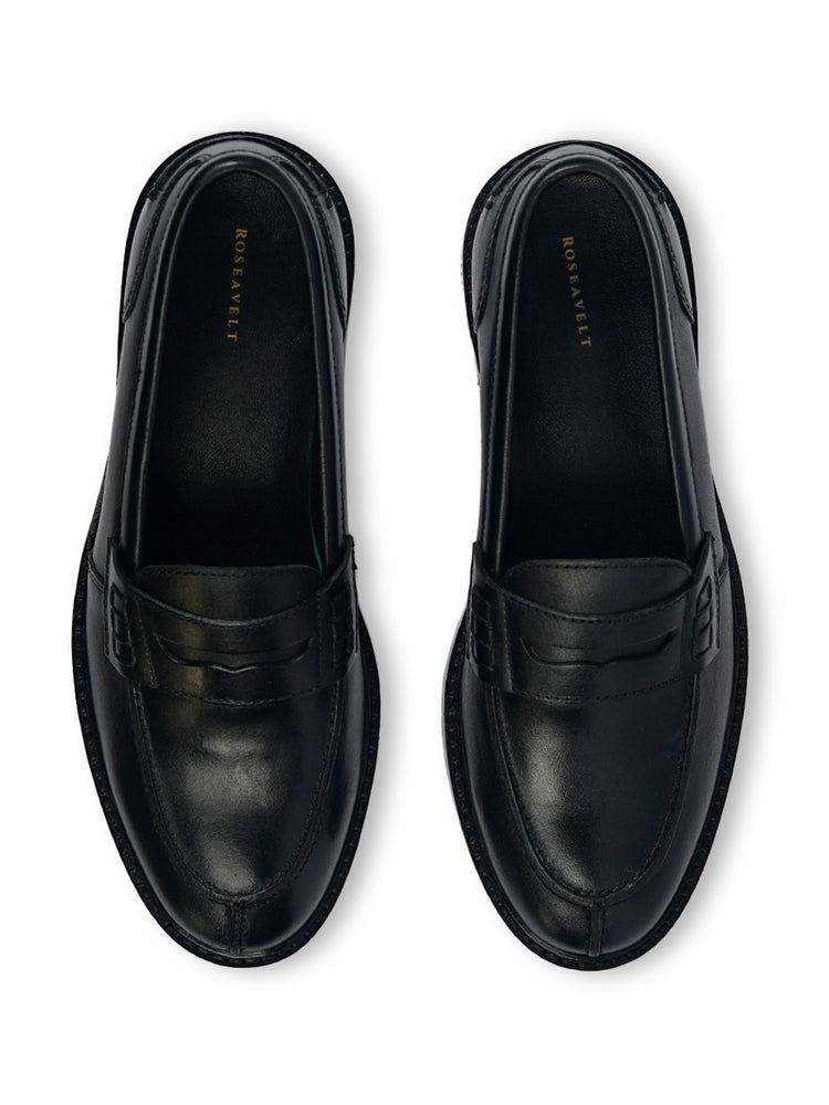 Black Penny Loafers Slip-On Shoes