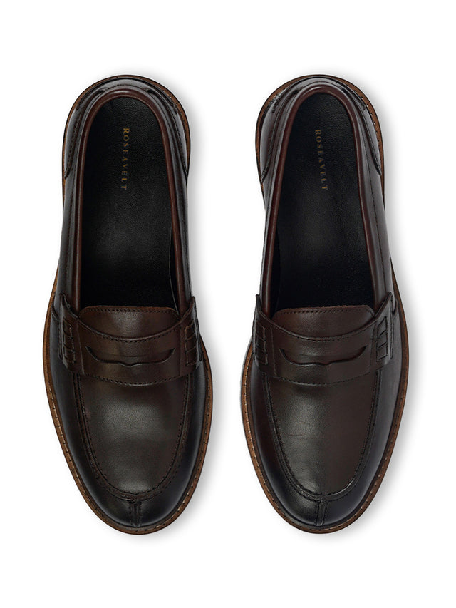 Brown Penny Loafers Slip-On Shoes