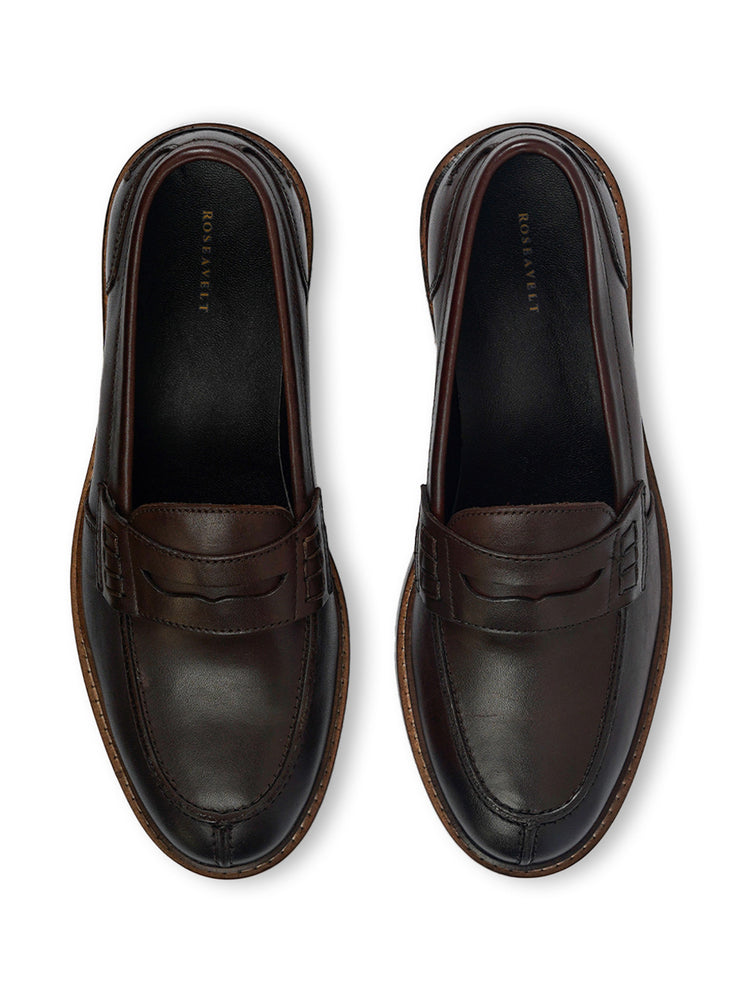 Brown Penny Loafers Slip-On Shoes