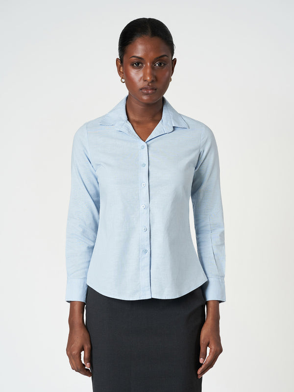 Light Blue Linen Classic Casual Shirt