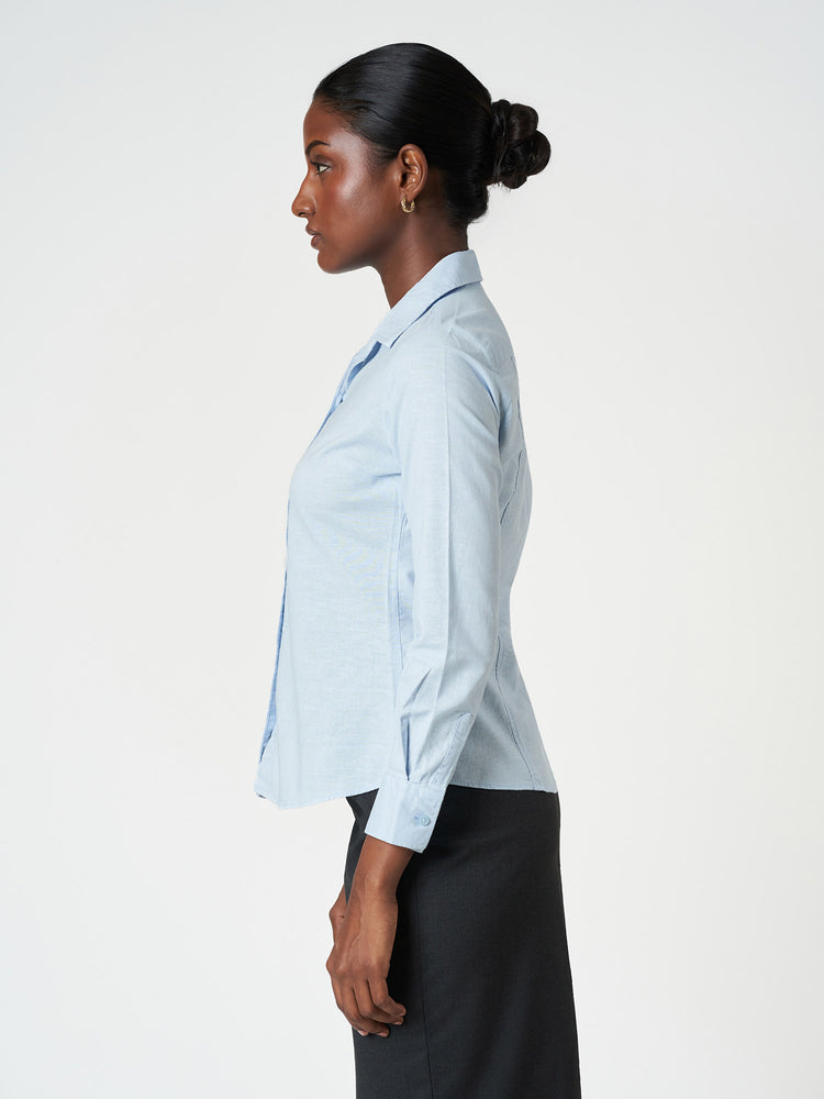 Light Blue Linen Classic Casual Shirt