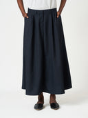 Pleated A-Line Midi Skirt