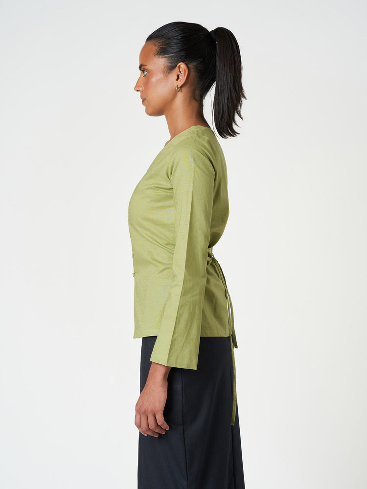 Tie-Back Button Blouse