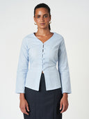 Tie-Back Button Blouse