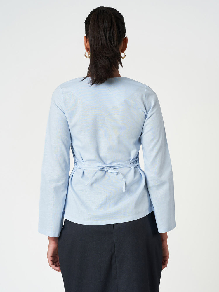 Tie-Back Button Blouse