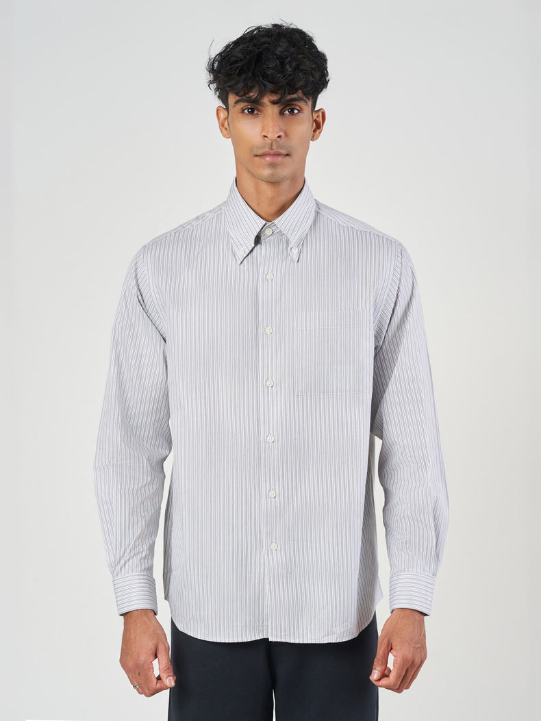 Striped Cotton Armstrong Collar Formal Shirt