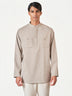 Beige Plain Cotton Casual Kurtha