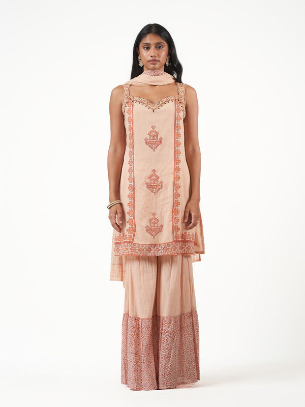 Cotton Block Print Sharara Set