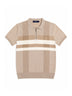 Contrast Stripe Zip Knit Regular Fit Polo Shirt