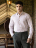 Beige Linen Cotton Tailored Fit Shirt