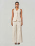 Beige Regular Fit Sleeveless Formal Set