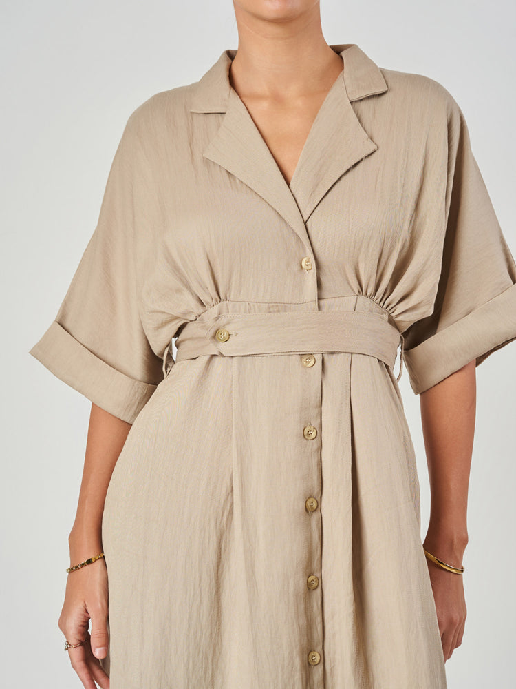 Relaxed Fit Midi Shirt Dress