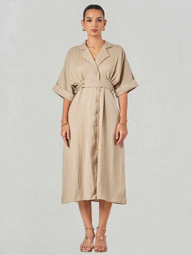 Relaxed Fit Midi Shirt Dress