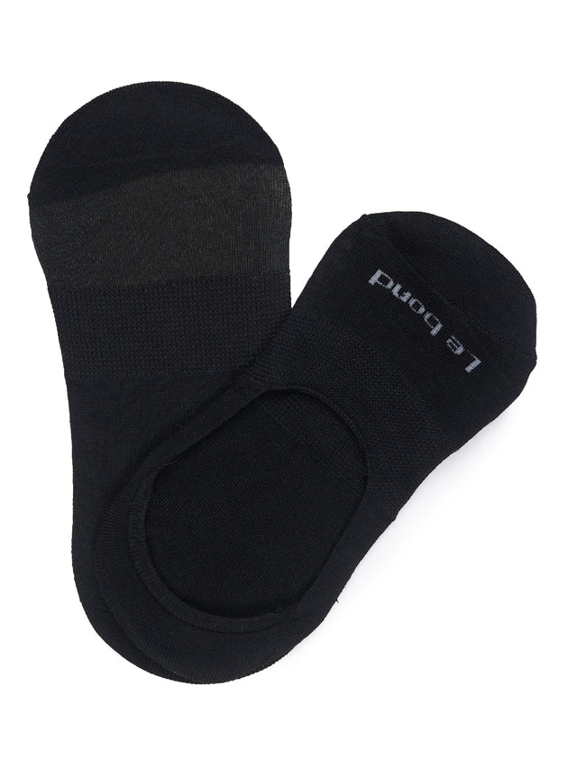 Black Bamboo Cotton No Show Socks