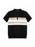 Contrast Stripe Zip Knit Regular Fit Polo Shirt