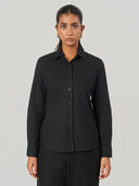 Black Contrast Stitch Relaxed Fit Shirt