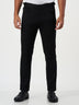 Smart Casual Black Cotton Blend Slim Fit Chinos