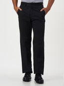 Smart Casual Black Cotton Stretch Slim Fit Chinos