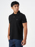 Black Cotton Plain Polo T-Shirt