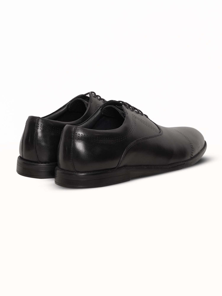 Full Grain Leather Embossed Lace-Up Shoes