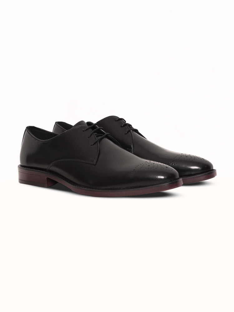 Full Grain Leather Embossed Lace-Up Shoes