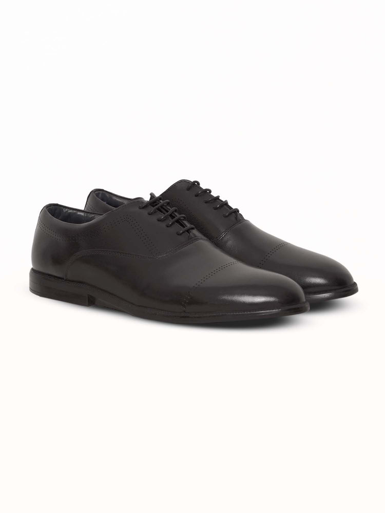 Full Grain Leather Embossed Lace-Up Shoes