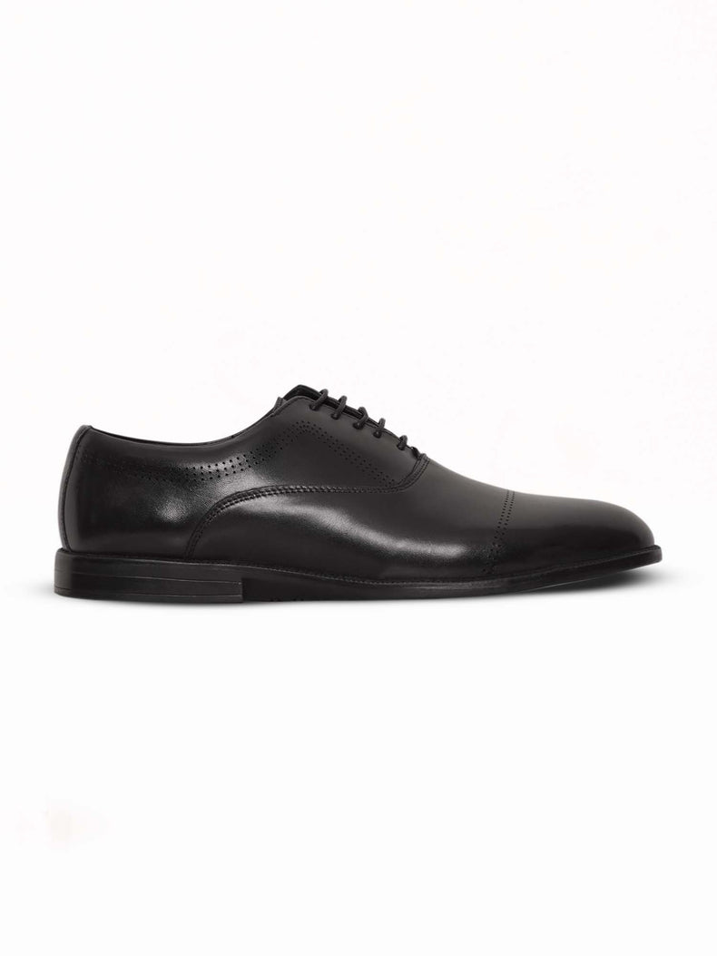 Full Grain Leather Embossed Lace-Up Shoes