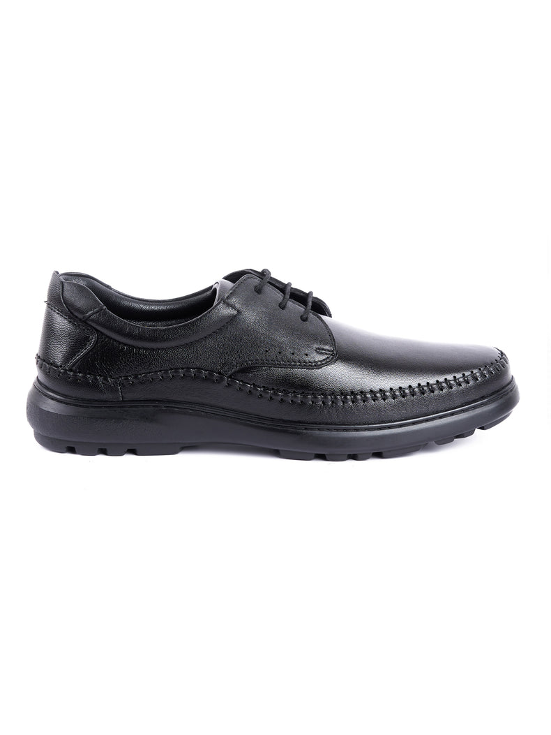 Full Grain Leather Embossed Lace-Up Shoes