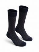 Black & Dark Blue Bamboo Cotton Crew Socks