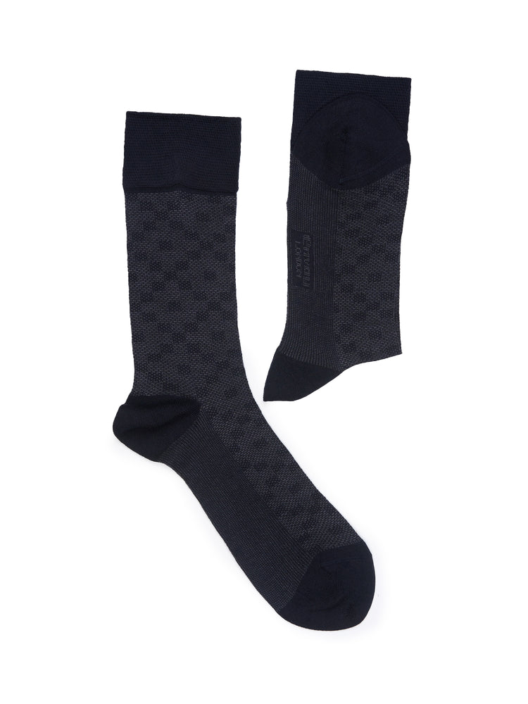 Black & Dark Blue Bamboo Cotton Crew Socks